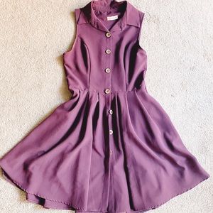 Fleet Collection purple button-down dress